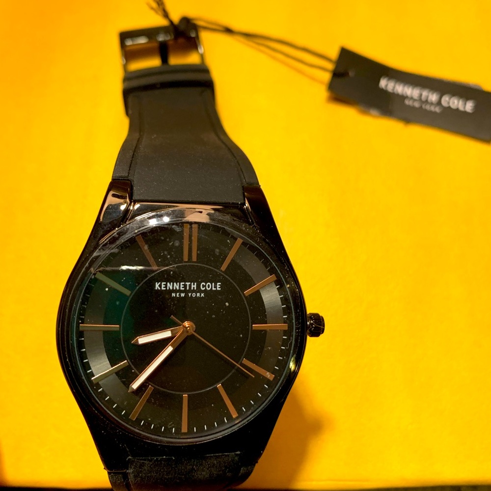 Kenneth Cole Black Strap Black/Rose Face